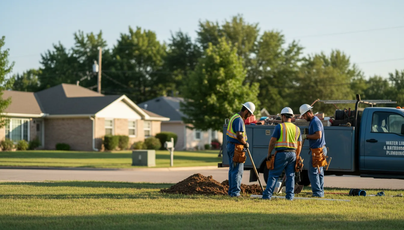 Residential water line and bathroom plumbing service in Harrisburg, AR